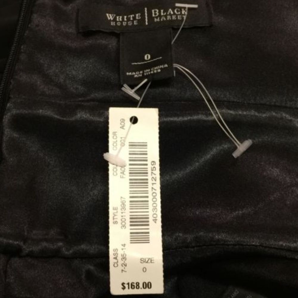 BRAND NEW W TAG $168 1 Shoulder Black Dress WHBM - Picture 5 of 7